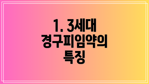 1. 3세대 경구피임약의 특징