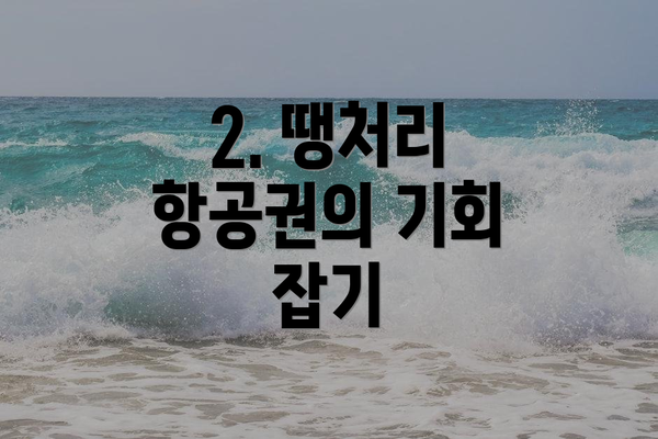 2. 땡처리 항공권의 기회 잡기