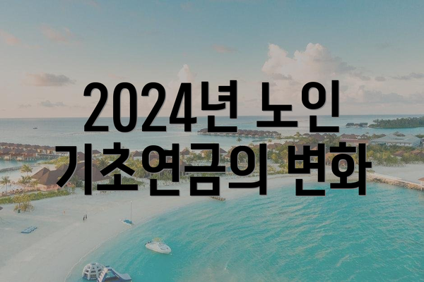 2024년 노인 기초연금의 변화