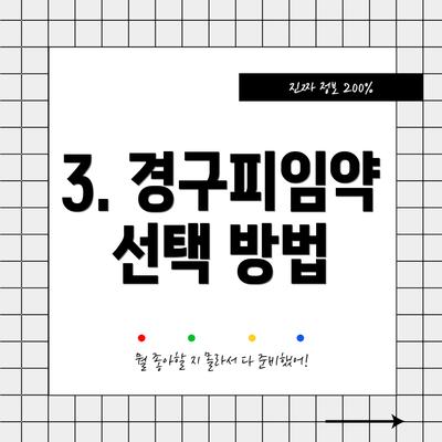 3. 경구피임약 선택 방법
