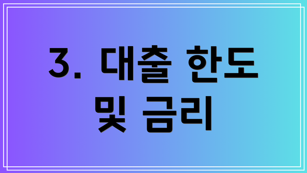 3. 대출 한도 및 금리