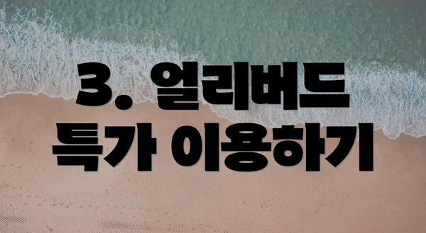 3. 얼리버드 특가 이용하기