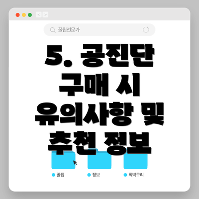 5. 공진단 구매 시 유의사항 및 추천 정보