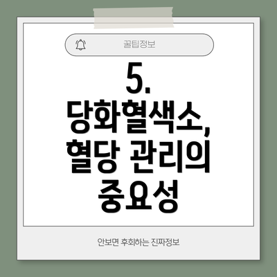 5. 당화혈색소, 혈당 관리의 중요성