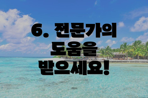 6. 전문가의 도움을 받으세요!