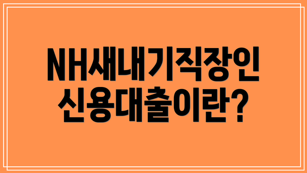 NH새내기직장인신용대출이란?