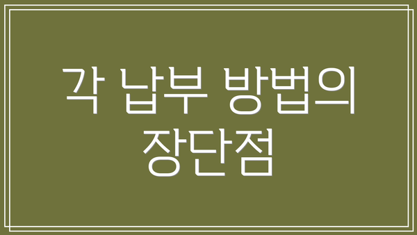 각 납부 방법의 장단점