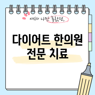 다이어트 한의원 전문 치료