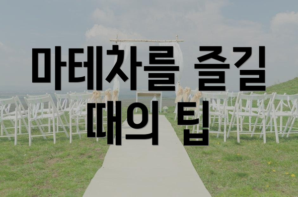 마테차를 즐길 때의 팁