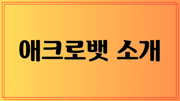 애크로뱃 소개