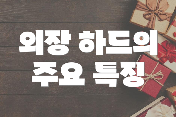 외장 하드의 주요 특징