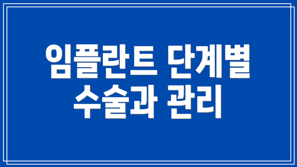 임플란트 단계별 수술과 관리