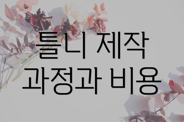 틀니 제작 과정과 비용