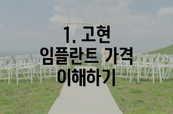 1. 고현 임플란트 가격 이해하기
