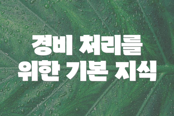 경비 처리를 위한 기본 지식