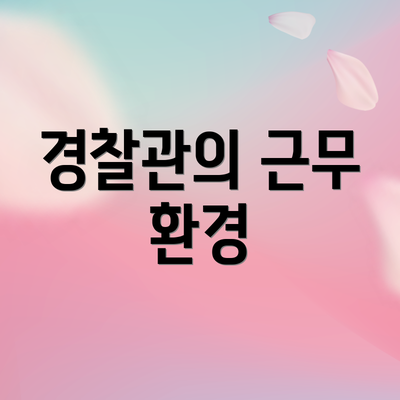 경찰관의 근무 환경