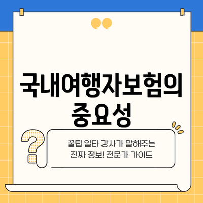 국내여행자보험의 중요성