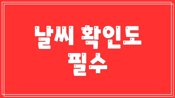 날씨 확인도 필수