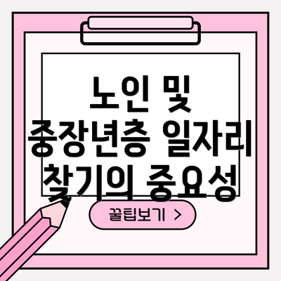 노인 및 중장년층 일자리 찾기의 중요성