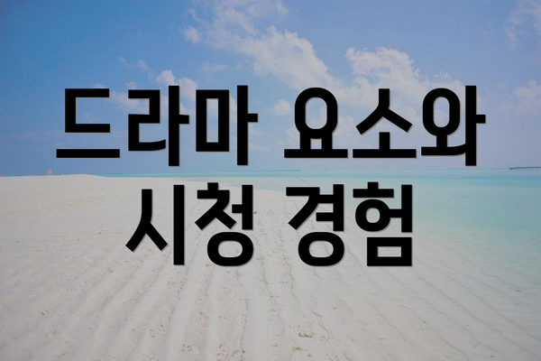 드라마 요소와 시청 경험