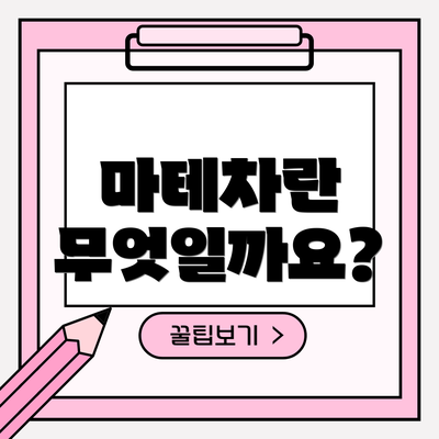 마테차란 무엇일까요?