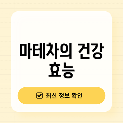 마테차의 건강 효능