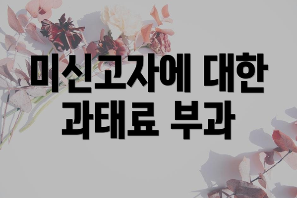 미신고자에 대한 과태료 부과