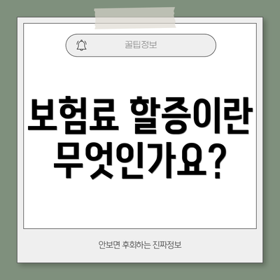 보험료 할증이란 무엇인가요?