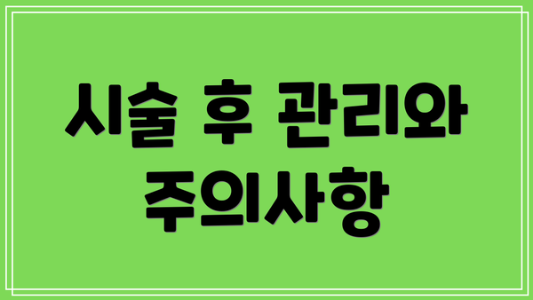 시술 후 관리와 주의사항