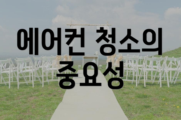 에어컨 청소의 중요성
