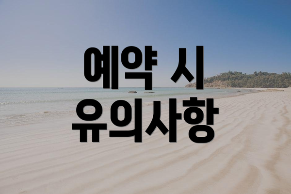 예약 시 유의사항