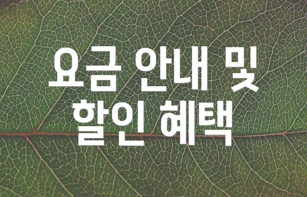 요금 안내 및 할인 혜택