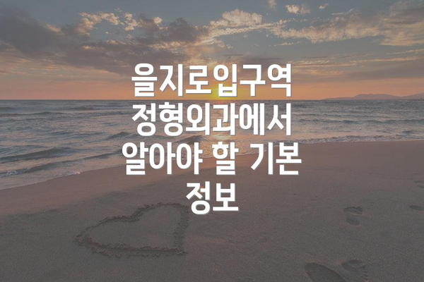 을지로입구역 정형외과에서 알아야 할 기본 정보
