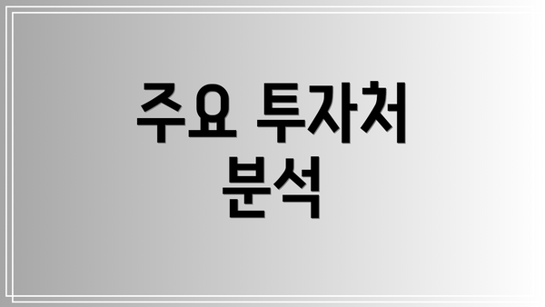 주요 투자처 분석