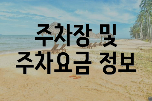 주차장 및 주차요금 정보