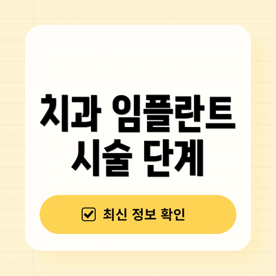 치과 임플란트 시술 단계