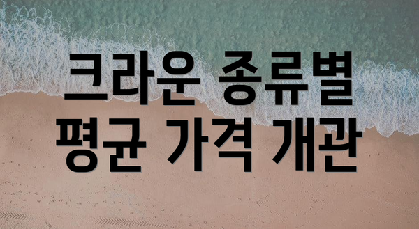 크라운 종류별 평균 가격 개관