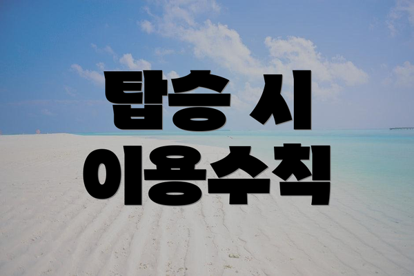 탑승 시 이용수칙