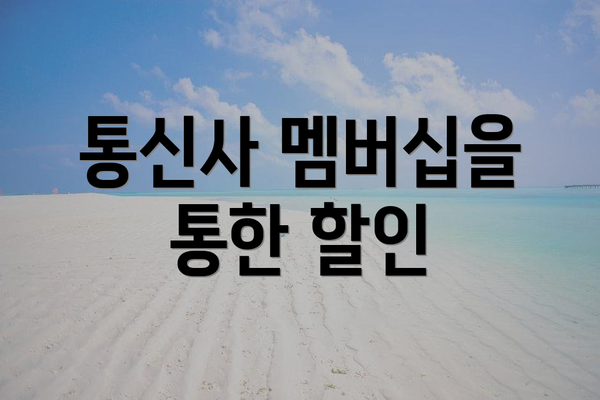 통신사 멤버십을 통한 할인