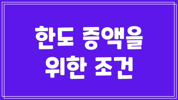 한도 증액을 위한 조건