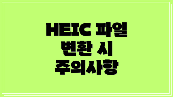 HEIC 파일 변환 시 주의사항